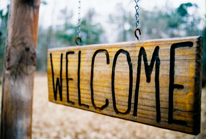 Wood welcome Sign